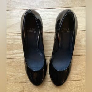 Stuart Weitzman Black Patent Platswoon Hidden Platform Pumps - 5M